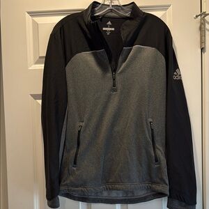 Adidas men’s  Black and Gray Performance Half-Zip